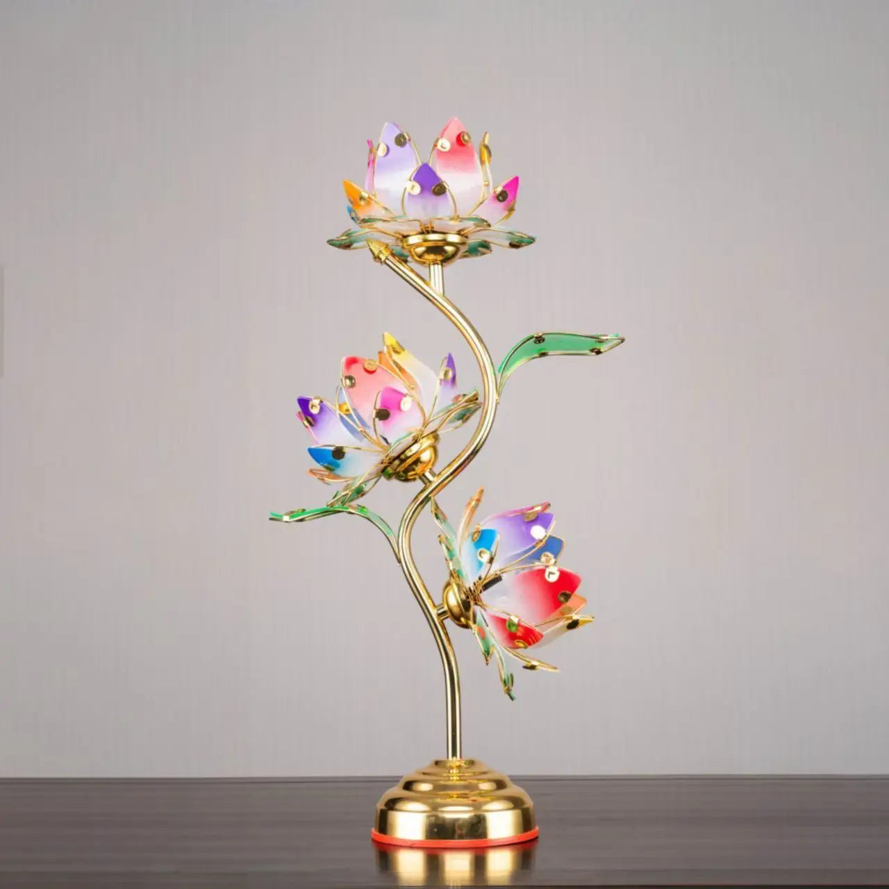 Camille Lotus Farbwechselnde LED-Seiden-Tischleuchte E27