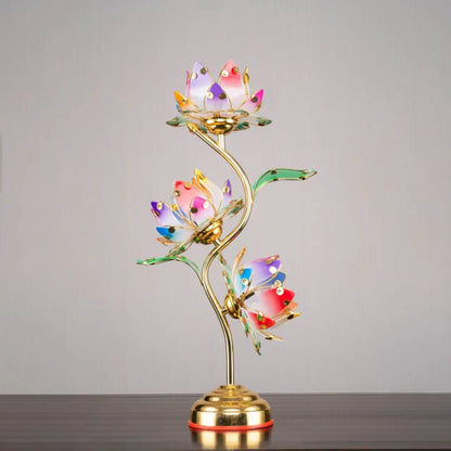 Camille Lotus Farbwechselnde LED-Seiden-Tischleuchte E27