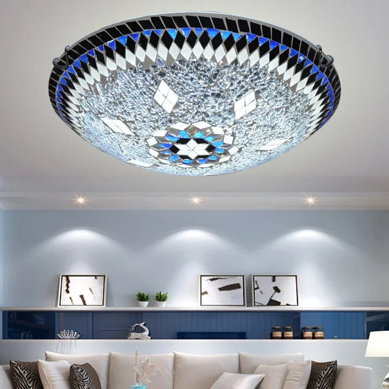 Sofia Turkish Glass Art Ceiling Light LED Fixture