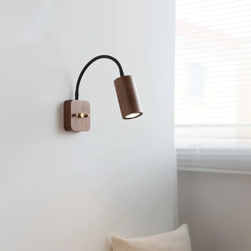 Élodie Walnut Wood LED Wall Lamp 30cm