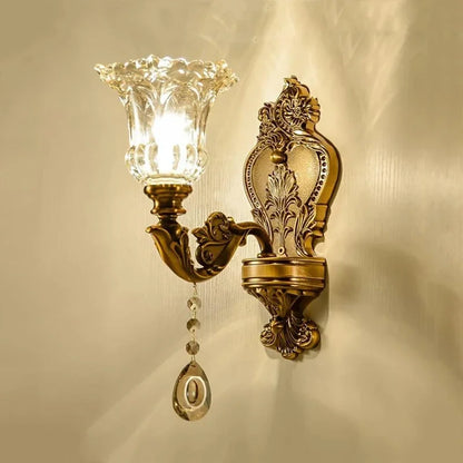 Élise Retro Kristallglas Wandleuchte E14 Europäische Wandlampe