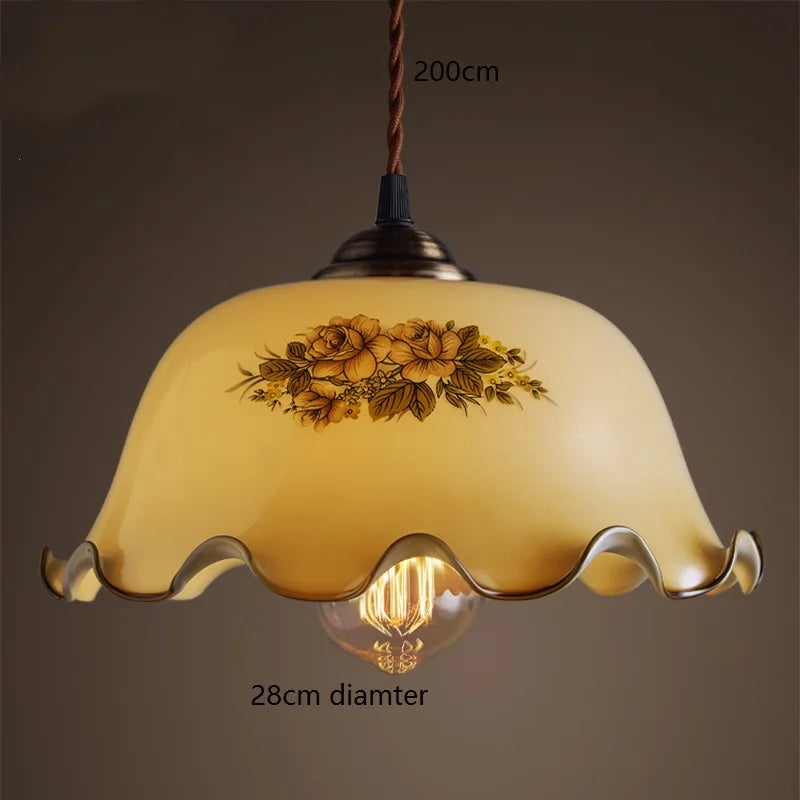 Amélie Vintage Green Glass Pendant Light