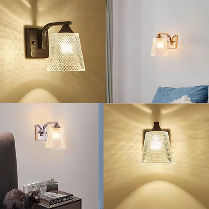 Élise Moderne Glaswandleuchte E27 Schalter Nachttisch LED Wandlampe