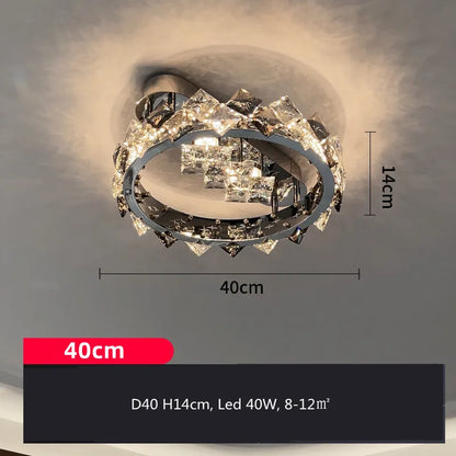 Sophie Moderne Chrom Kristall Ring LED Deckenleuchte Foyerlampe