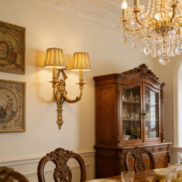 Camille Retro französische Messing-Kristall-LED-Wandleuchte Schlafzimmer-Akzent