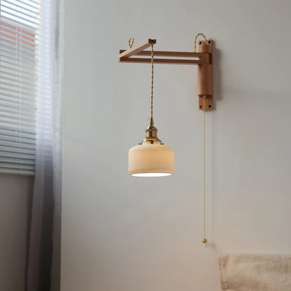 Elise Keramik-Holz-Wandleuchte für Nachttisch & Badezimmer