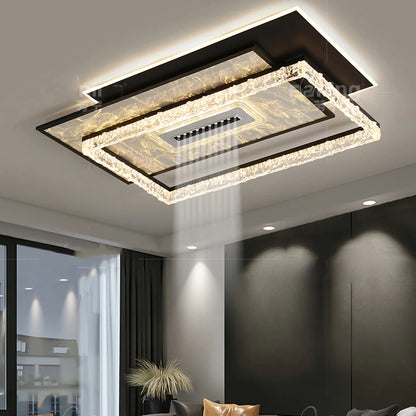 Nordic Crystal LED Ceiling Light – Modern Dimmable Flush Mount for Living Room & Bedroom