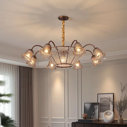 Vintage Blumen Glas LED Pendelleuchter
