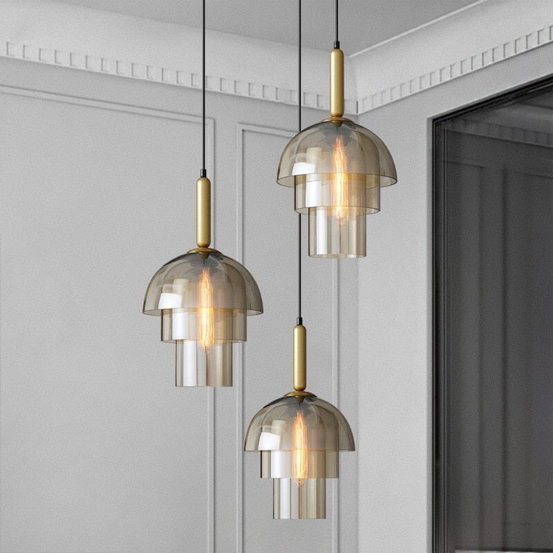 Amélie Champagne Vintage-Glas-Pendelleuchte