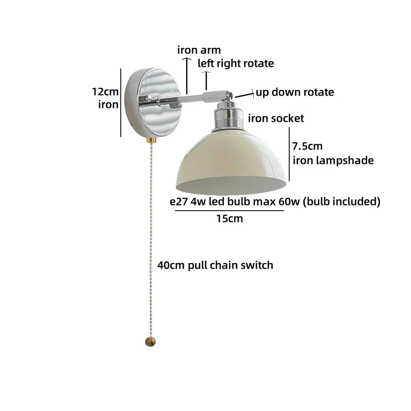 Camille Moderne Glas Eisen LED Wandleuchte Drehbares Design