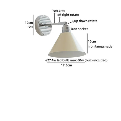 Clara Vintage Industrie-Eisen-LED-Wandlampe mit Zugschalter