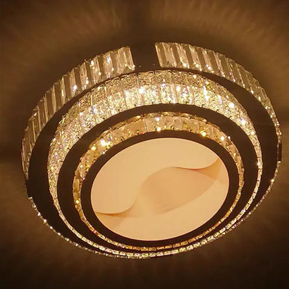 Celestia Gold Kristall Deckenleuchte mit bündigem LED