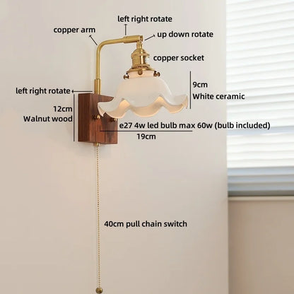 Amélie Vintage Ceramic Flower Wall Light