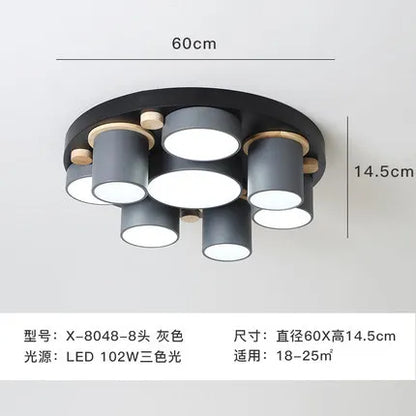 Émilie Nordic Wood Accent LED Ceiling Light
