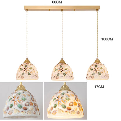 Isabelle Shell Glass Pendant Light Art Deco Bedside Lamp
