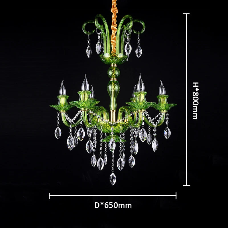 Moderner Luxus-Grünkristall-Kronleuchter im Wellen-Lotusblatt-Design LED-Pendelleuchte für Schlafzimmer, Hotellobby, Korridor und Restaurant