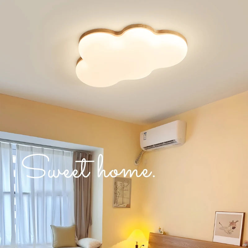 Amélie Wooden Cloud LED Ceiling Light Cream Style Kids Room