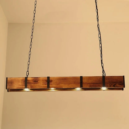 Élodie Industrial Wood Beam Pendant Light