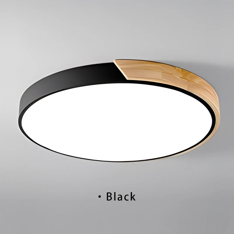 Camille Nordic Macaroon LED-Deckenleuchte, rund, aus Holz