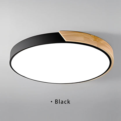 Camille Nordic Macaroon LED-Deckenleuchte, rund, aus Holz