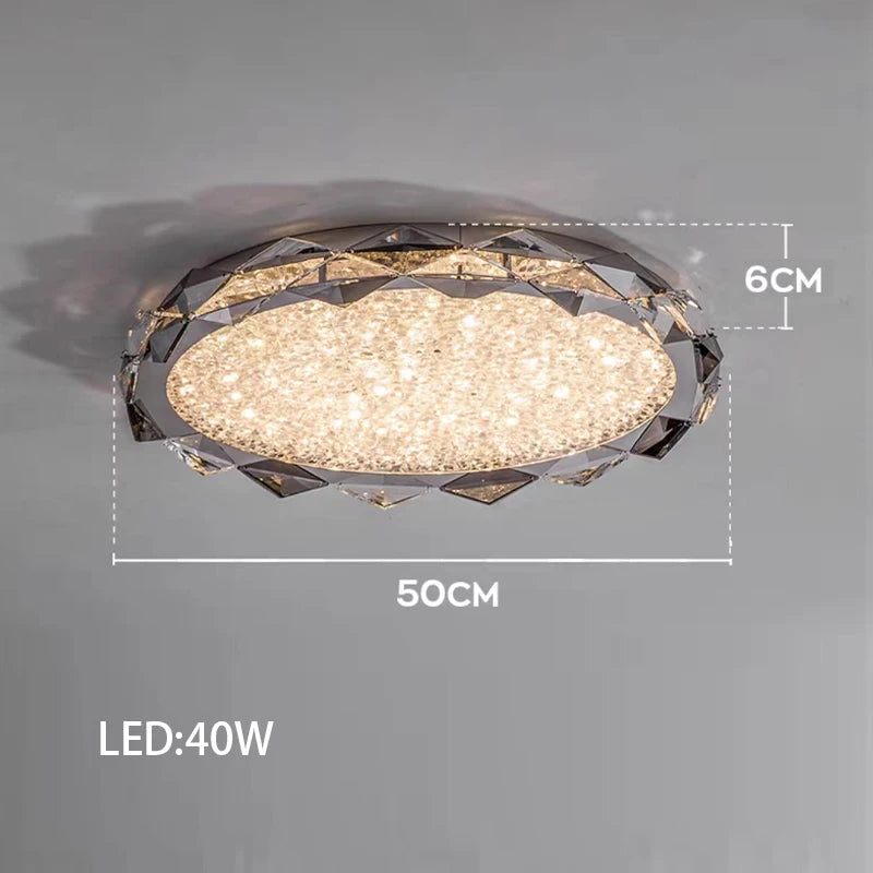 Élodie 2025 Moderner Ring Kristall LED Dimmbare Deckenleuchte Silber Dekor Lampe