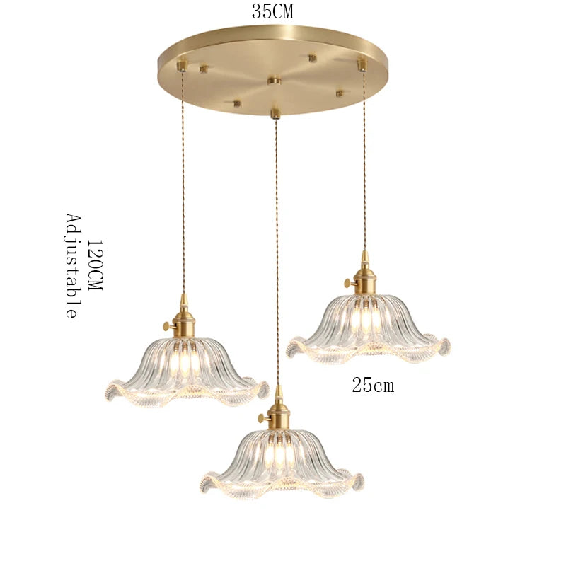 Valérie Vintage Art Deco Pendelleuchte aus Buntglas