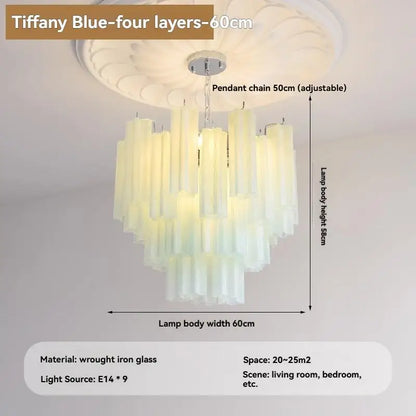 Camille Murano Glass Round Crystal Pendant Light Vintage Ceiling Lamp