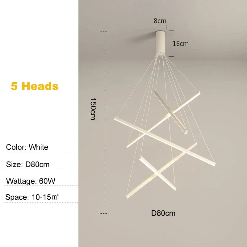 Élise Modern LED Stair Long Ceiling Chandelier