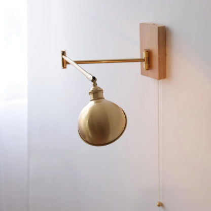 Colette Wood & Copper Adjustable Wall Light