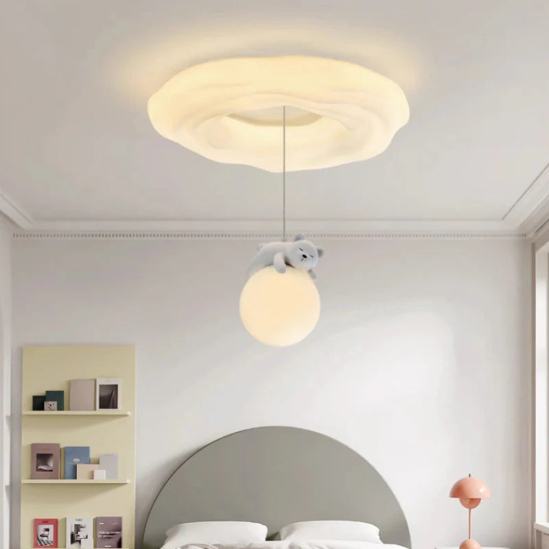 Amélie White Bear Cloud LED-Deckenleuchte Kinderzimmer Dimmbar