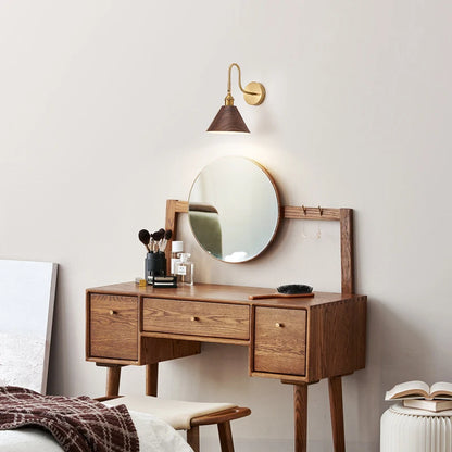 Wandleuchte Élise aus drehbarem Holz, E27, Retro, zum Lesen