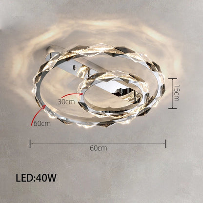 Élodie 2025 Moderner Ring Kristall LED Dimmbare Deckenleuchte Silber Dekor Lampe