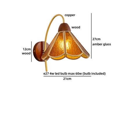 Sakura White Ceramic Walnut Wood LED Wall Lamp Japan Style