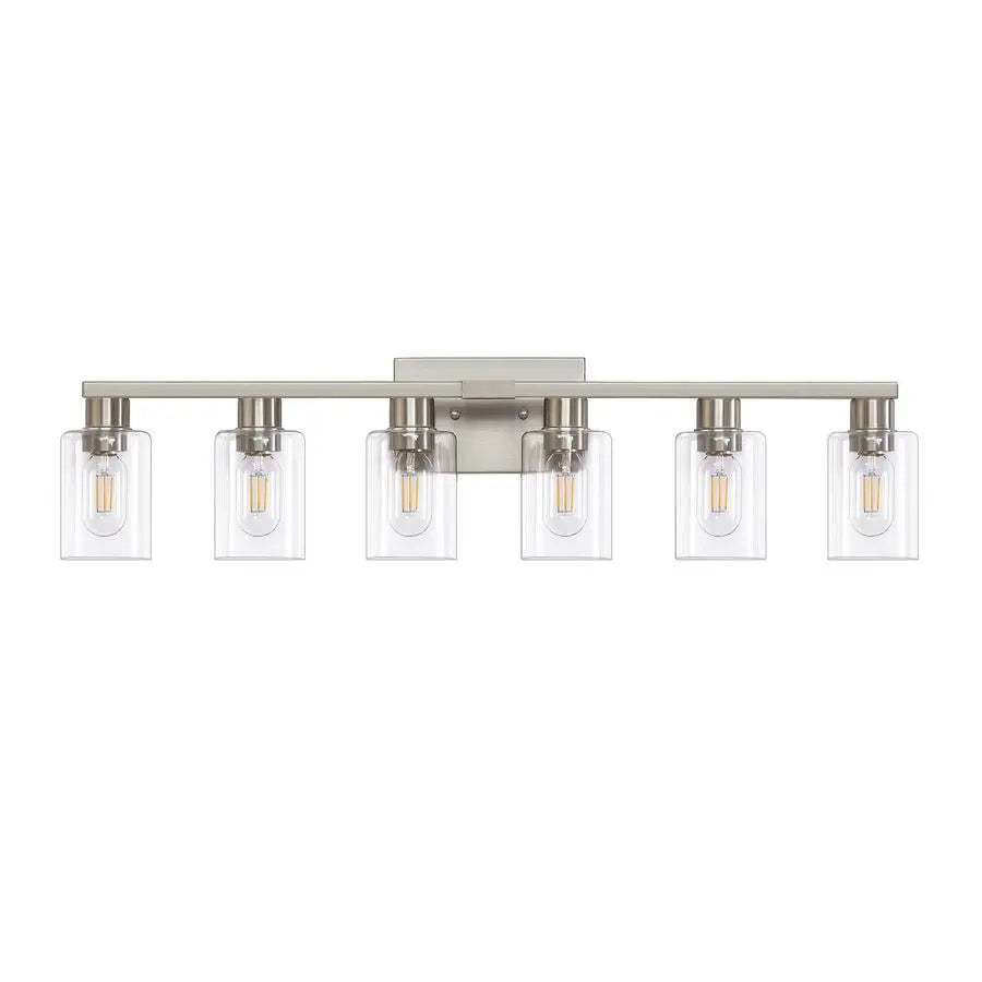 Sophie 6-Light Brushed Nickel Vanity Mirror Wall Light Fixture