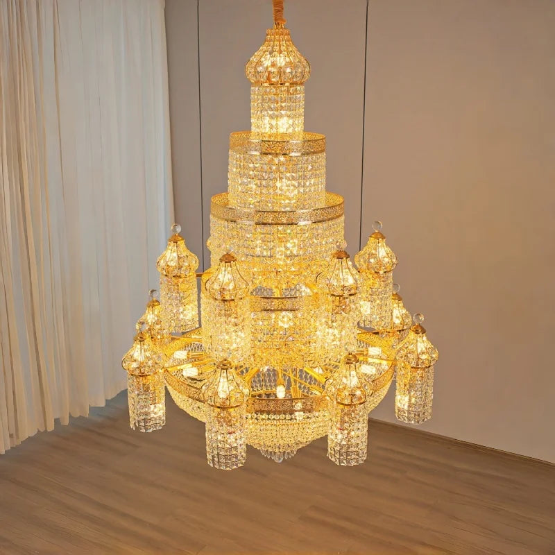 Isabelle Palace Kristallleuchter Luxus Duplex Treppenlicht