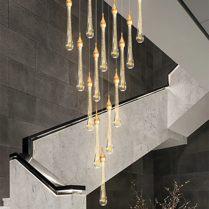 Geneviève Rotating Crystal LED Staircase Chandelier