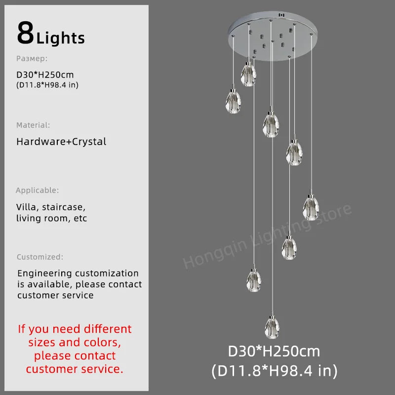 Sophie Crystal Nordic Staircase Pendant Chandelier