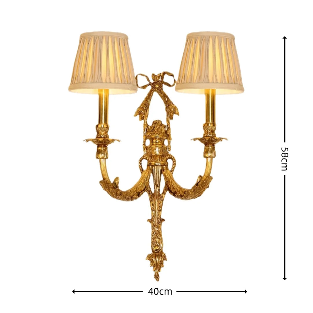Camille Retro französische Messing-Kristall-LED-Wandleuchte Schlafzimmer-Akzent