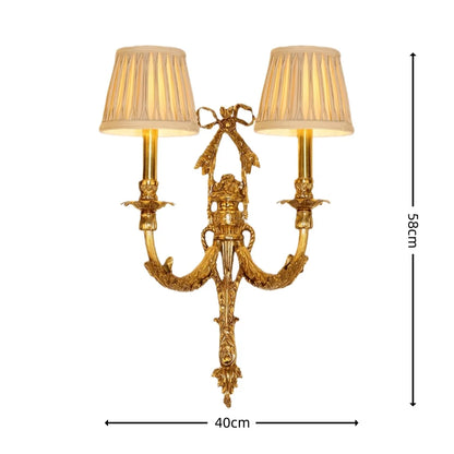 Camille Retro französische Messing-Kristall-LED-Wandleuchte Schlafzimmer-Akzent