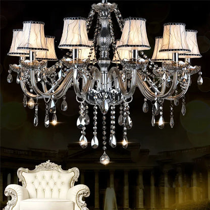 ELARA Europäische Luxus Kristall Pendelleuchte Rauchgrau Wohnzimmer Restaurant Schlafzimmer Villa Hotel Western Restaurant Kronleuchter