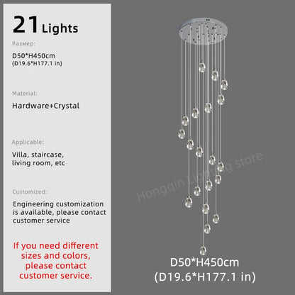 Sophie Crystal Nordic Staircase Pendant Chandelier