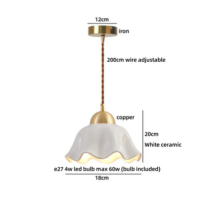 Isabelle Ceramic Pendant Light Japanese Vintage Style