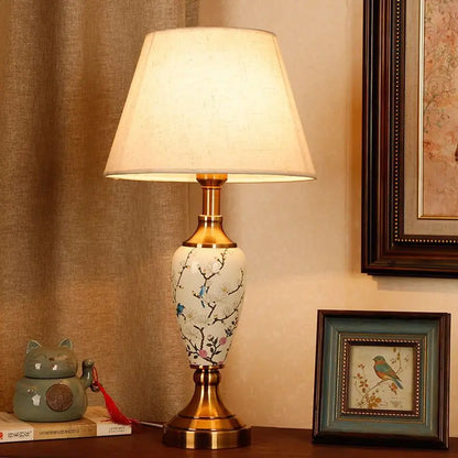 Élise European Retro Flower Ceramic LED Floor Lamp