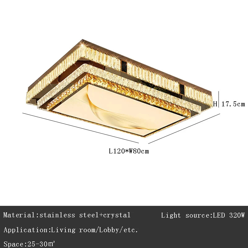 Celestia Gold Kristall Deckenleuchte mit bündigem LED