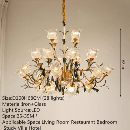 Französische Retro-Kristall-Pendelleuchte für Wohnzimmer und Restaurant