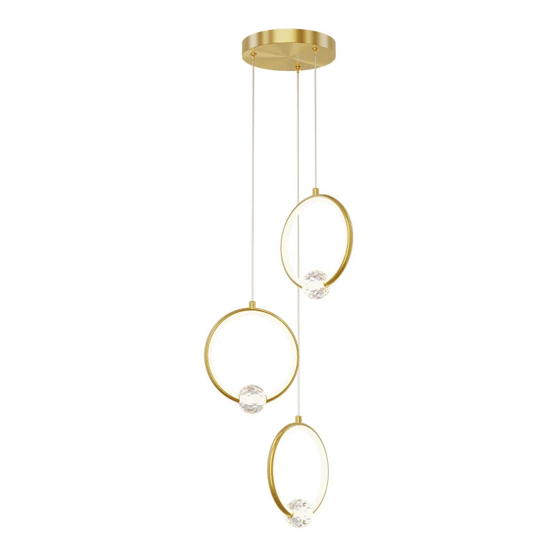Margaux Kupfer-Kristall-Ring-Pendelleuchte