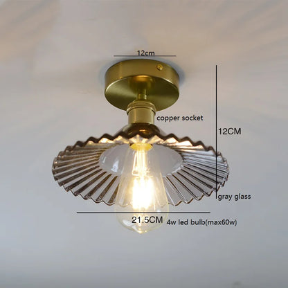 Éloise Amber Glas Kupfer Deckenleuchte