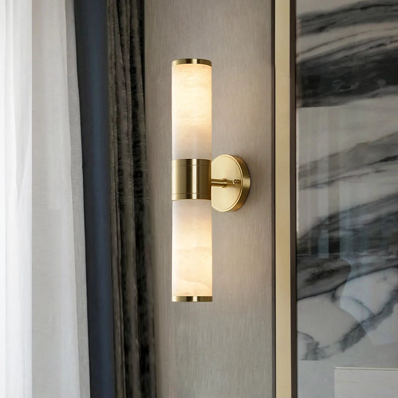 Elise Modern Marble Alabaster Wall Sconce Luxury Bedroom Light