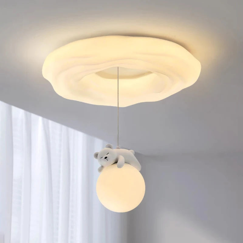 Amélie White Bear Cloud LED-Deckenleuchte Kinderzimmer Dimmbar