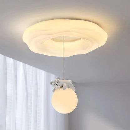 Amélie White Bear Cloud LED-Deckenleuchte Kinderzimmer Dimmbar